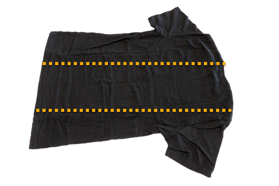 Fold Your Rock Tees Like Chip - Step 1