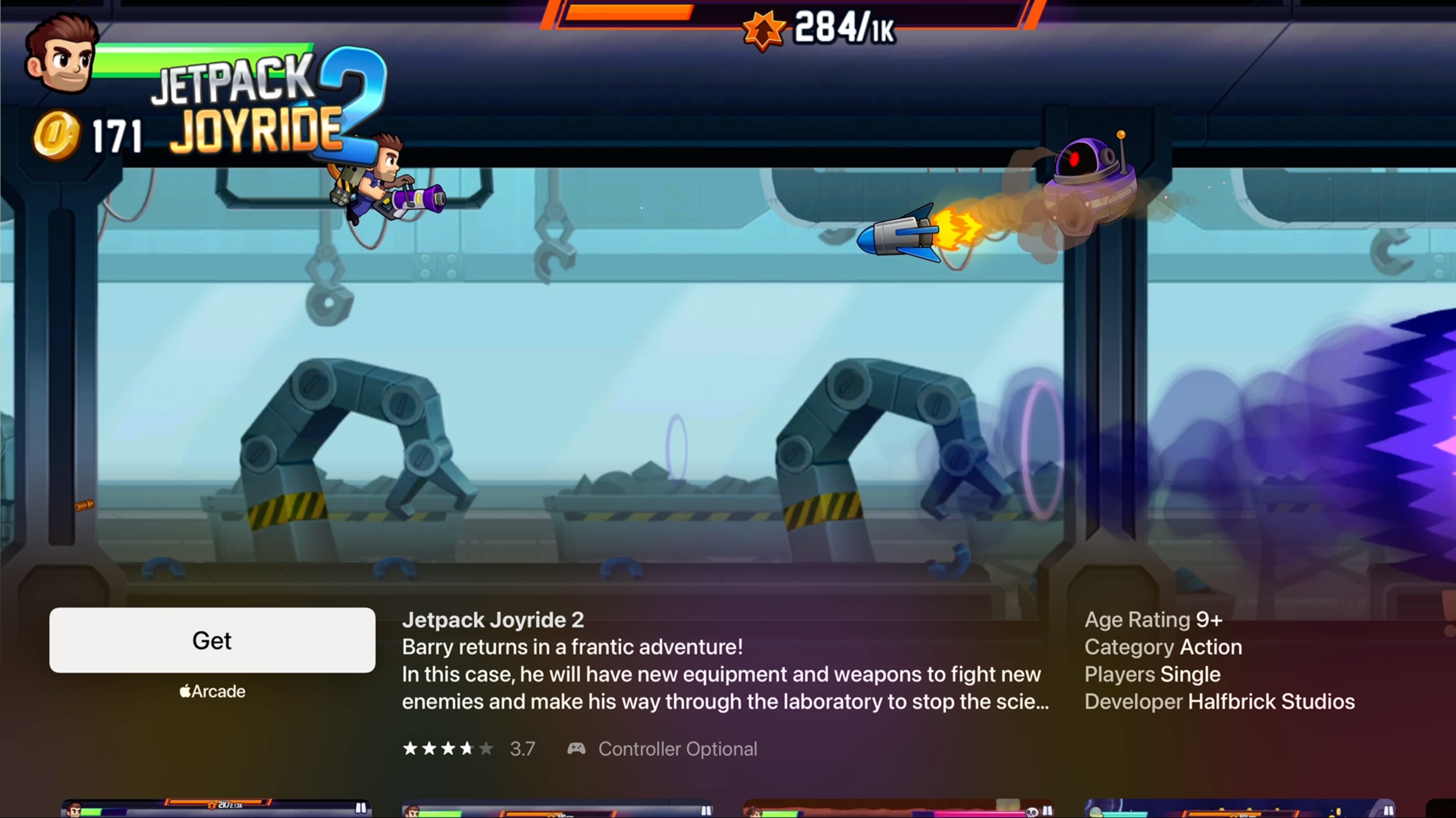 Note the tile text is not truncated - it fades away and auto-scrolls when focused