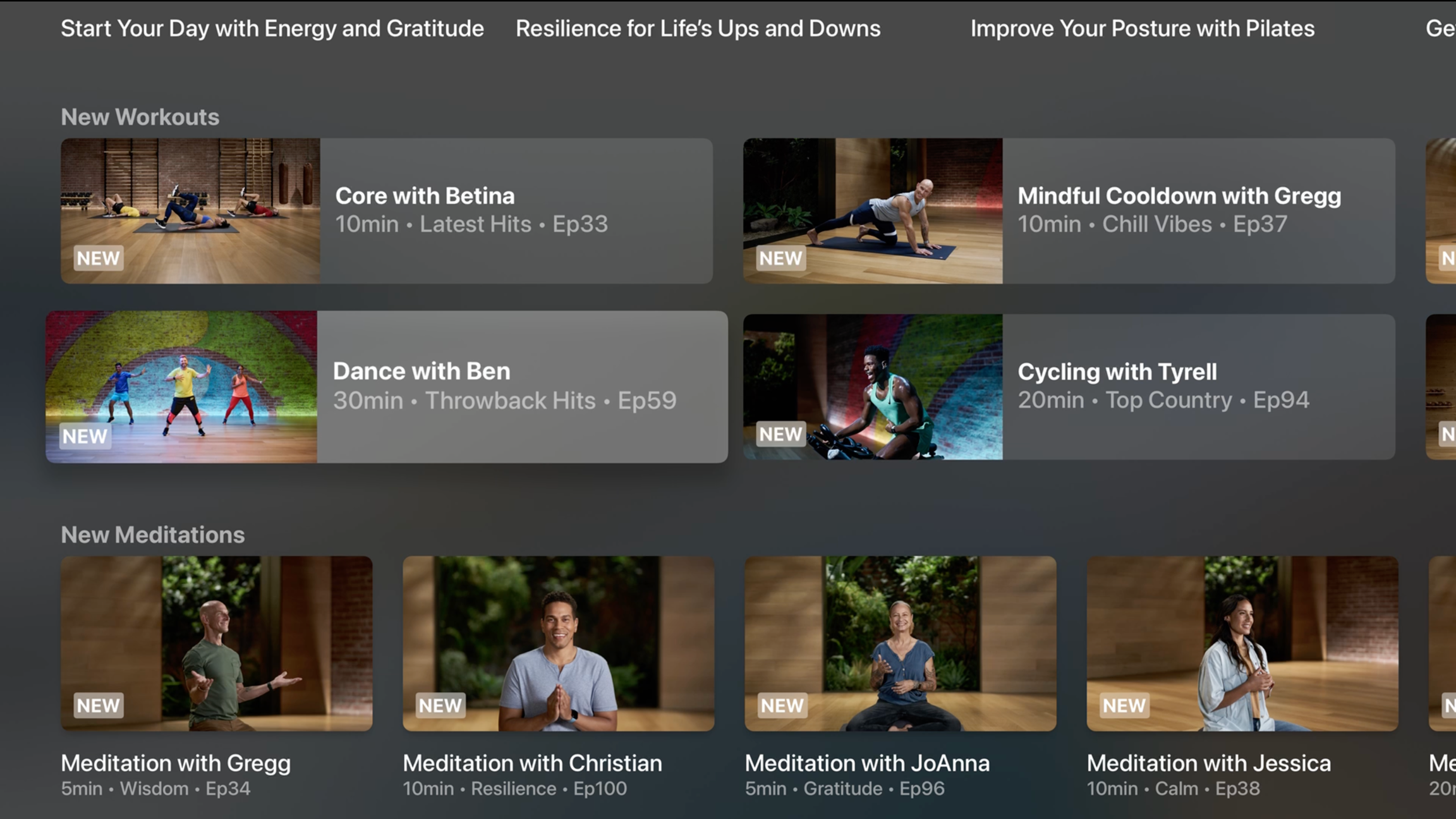 Note the NEW tags overlaid on the thumbnails