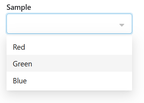 Single Select Drop Down