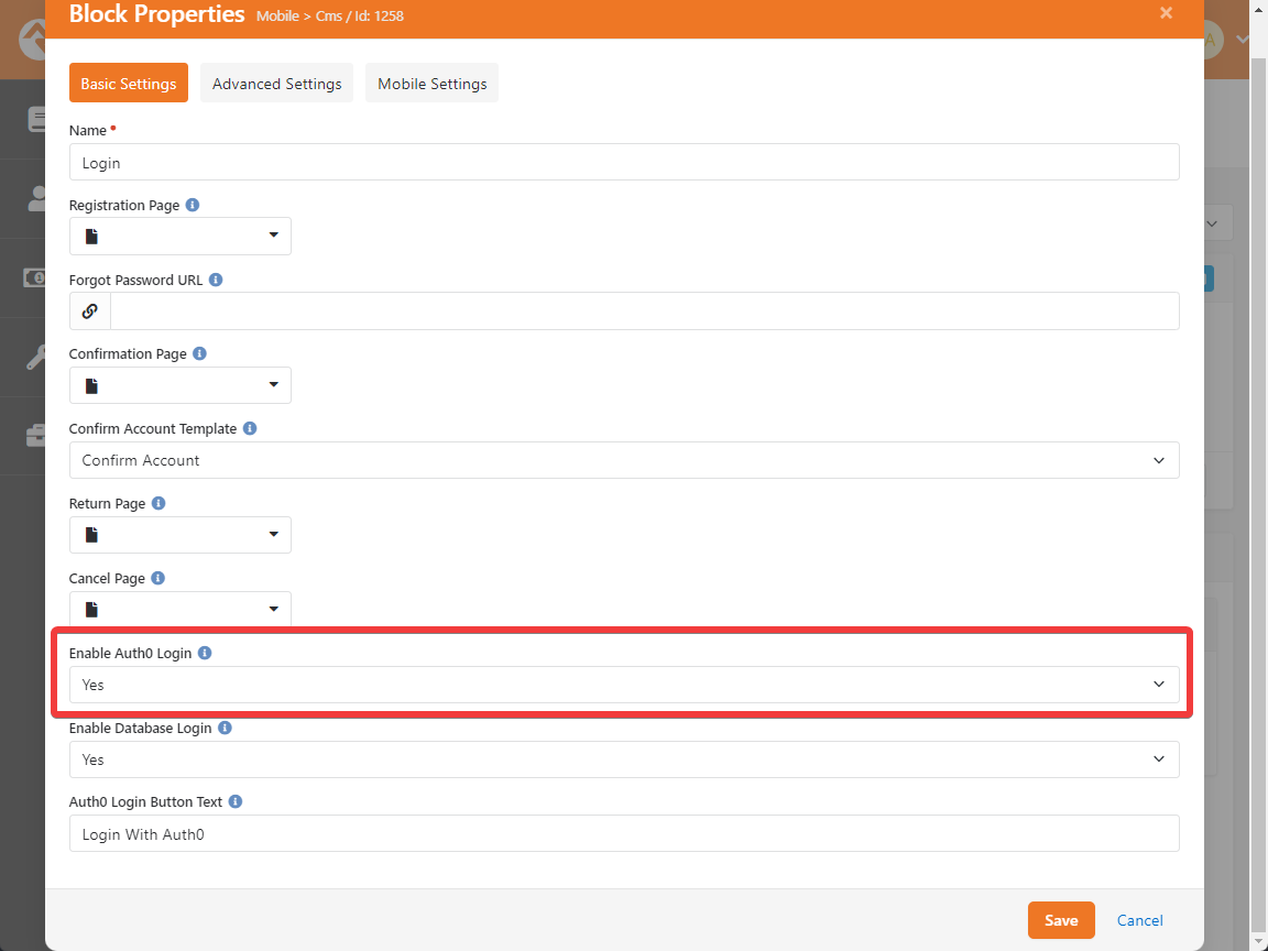 &nbsp; Login block settings.&nbsp;