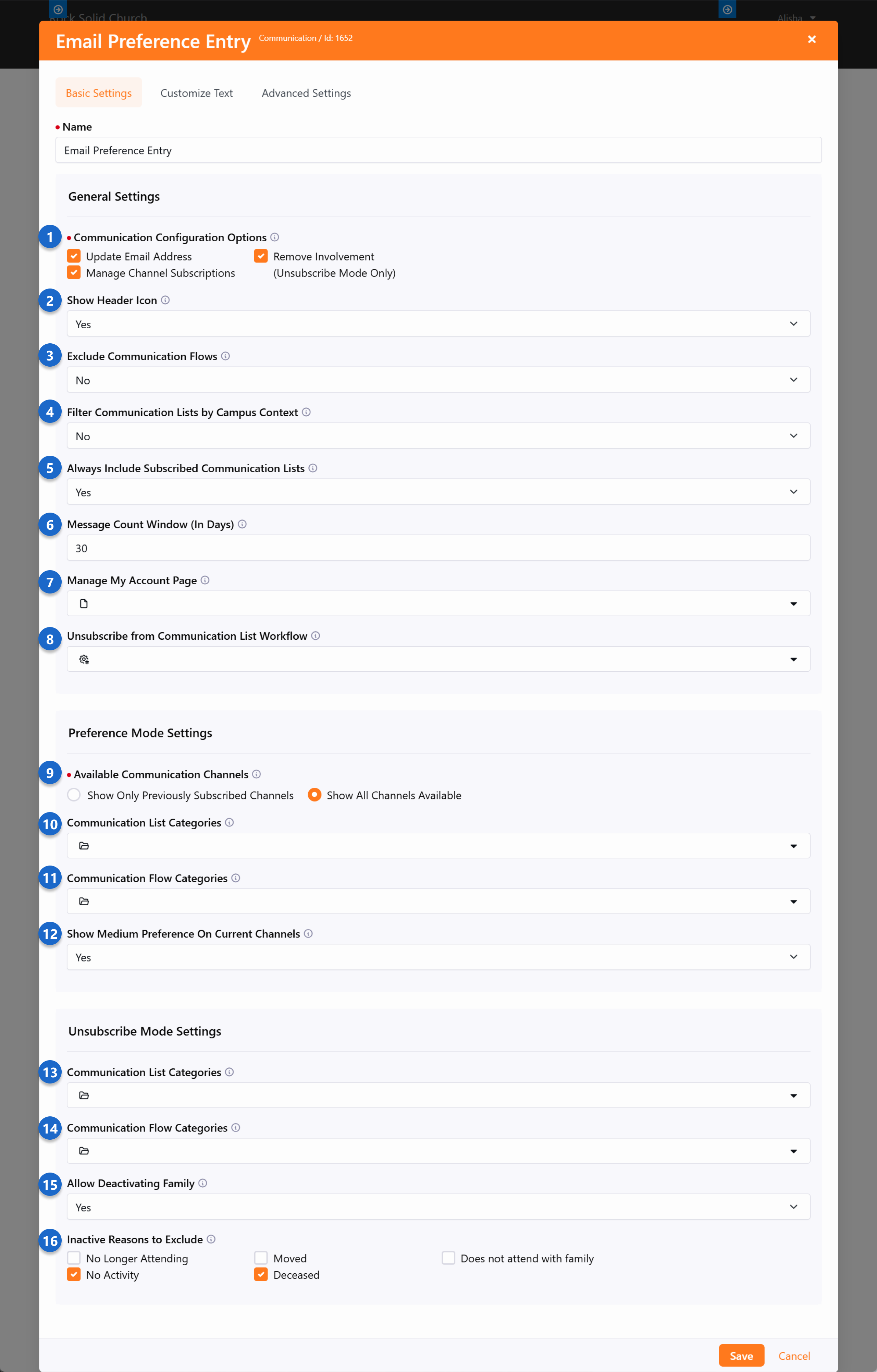 Basic Settings Tab