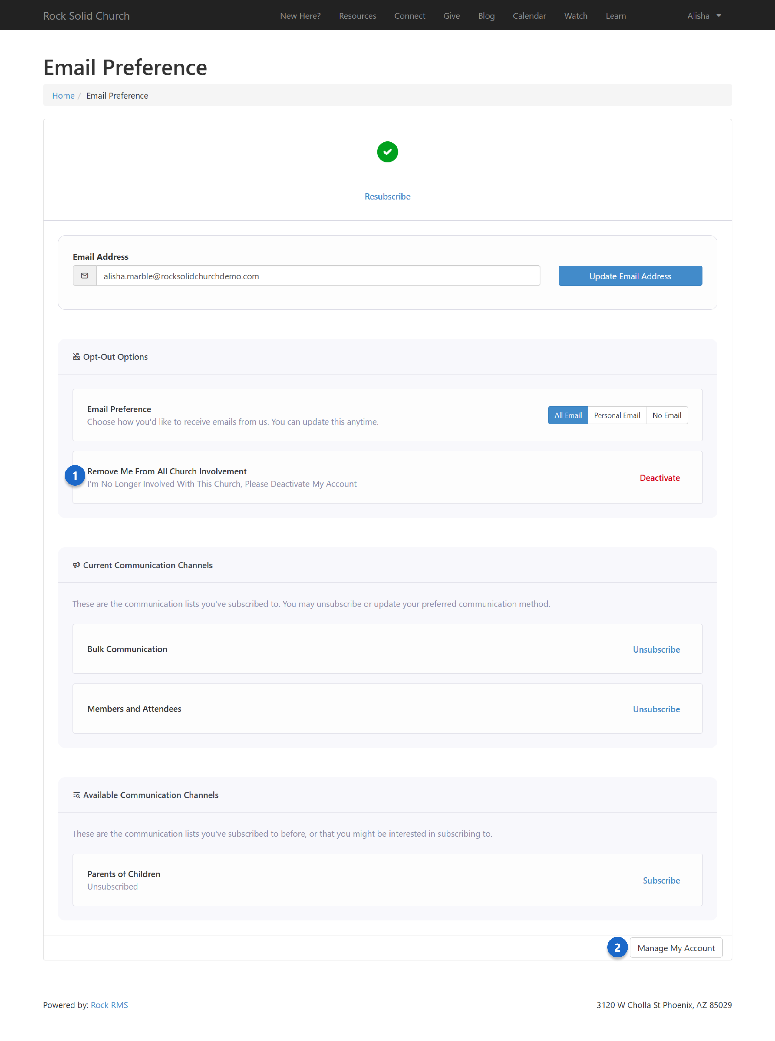 Email Unsubscribe Mode