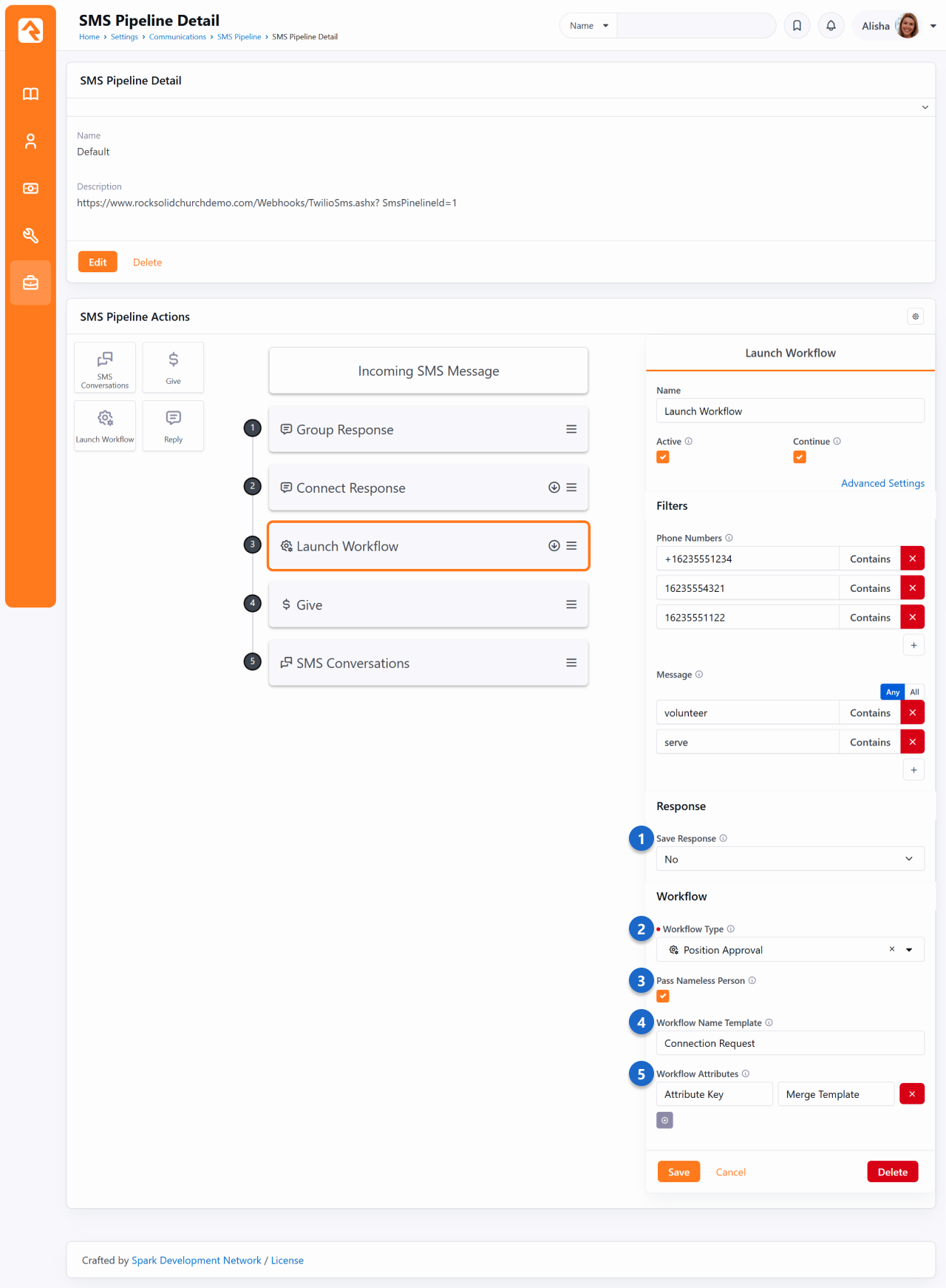 Launch Workflow Action