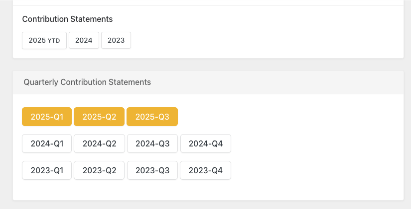 Quarterly Contribution Statements Block Example